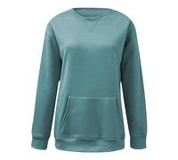 Felpa da donna in cotone, a maniche lunghe, con scollo rotondo, basic, con cappuccio, in tinta unita, per il tempo libero, elegante, a maniche lunghe, per adolescenti, ragazze, streetwear, Gn1, XL