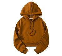 Felpa da donna in cotone - Cappotto da donna a mezza stagione, chic cappotto con coulisse a maniche lunghe, camicia di colore puro top esterno cappotto in pile top sciolto top polsini elastici felpa