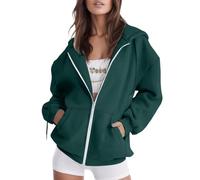 Felpa Da Donna in Cotone con Zip Lunga e Cappuccio, per la Mezza Stagione
