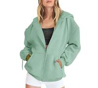 Felpa Da Donna in Cotone con Zip Lunga e Cappuccio, per la Mezza Stagione