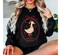 Felpa da donna Just A Jolly Goose Christmas Holiday Animals maglione da...