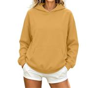 Felpa da Donna Maniche Lunghe con Cappuccio, Girocollo, Pullover Invernale | Felpa Donna Con Cappuccio Firmati Garzata Arancione Pelliccia La Serpente Low Jeans Fiocco Effetto Lunghe