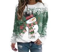 Felpa Da Donna Natalizia, Felpa Personalizzata Donna Elegant Stampato Senza Cappuccio Pullover Tops Da Natale Manica Lunga Grinch Natale Stampato Sportivo Maglione Natalizio Per Il Tempo Libero