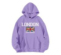 Felpa da donna oversize, con cappuccio, con scritta It'S Okay Not To Be Perfect, felpa estiva/oversize/felpa con cappuccio, viola, 3XL