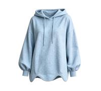 Felpa da donna oversize con cappuccio e orlo ondulato a maniche lunghe | Design unico con orlo smerlato curvo con un corpo sciolto e rilassato, che offre un tocco moderno elevato sull'abbigliamento
