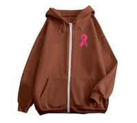 Felpa da donna oversize, con cappuccio, Y2K, con stampa sul tema della prevenzione e della lotta contro il cancro al seno, leggera, per le mezze stagioni, autunno, inverno, giacche sportive con