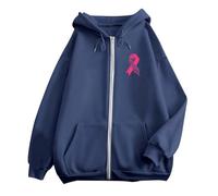 Felpa da donna oversize, con cappuccio, Y2K, con stampa sul tema della prevenzione e della lotta contro il cancro al seno, leggera, per le mezze stagioni, autunno, inverno, giacche sportive con