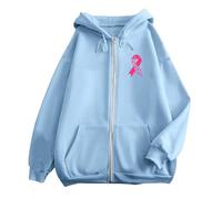 Felpa da donna oversize, con cappuccio, Y2K, con stampa sul tema della prevenzione e della lotta contro il cancro al seno, leggera, per le mezze stagioni, autunno, inverno, giacche sportive con