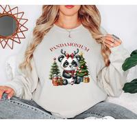 Felpa da donna Pandamonium Christmas Panda con animali natalizi maglione da...