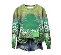Felpa da donna per il giorno di San Patrizio divertente con stampa trifoglio pullover San Patrizio Lucky Clover bandiera irlandese non fortunato semplicemente benedetto top irlandese St Paddy's