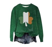Felpa da donna per il giorno di San Patrizio divertente con stampa trifoglio pullover San Patrizio Lucky Clover bandiera irlandese non fortunato semplicemente benedetto top irlandese St Paddy's