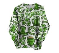 Felpa da donna per il giorno di San Patrizio, felpe grafiche da donna con trifoglio stampato pullover girocollo novità vestibilità ampia top comfort manica lunga autunno inverno camicia abiti, Verde 1