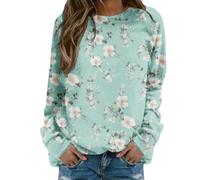 Felpa da donna primavera estate - pullover leggero lavorato a maglia, confortevole, vestibilità larga, classico girocollo a maniche lunghe, Verde menta, XL
