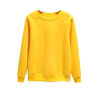 Felpa da donna, pullover invernale in pile senza cappuccio, elegante, longpullover, girocollo, a maniche lunghe, tinta unita, pullover invernale, longshirt, top sportivo, magliette basic, top semplici