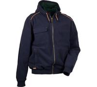 FELPA DA LAVORO IN PILE UOMO CON CAPPUCCIO COFRA POTSDAM CALDA INVERNALE BLU