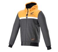 Felpa da motocicletta Alpinestars Chrome Street Hoodie Honda nera-grigia-arancione XL