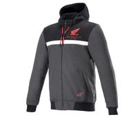 Felpa da motocicletta Alpinestars Chrome Street Hoodie Honda nera-grigia-rossa M