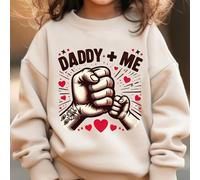 Felpa da "Papà e io" con a forma di e cuore, casual, versatile, , in pile per e inverno
