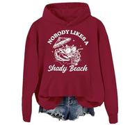 Felpa da spiaggia con cappuccio "Nobody Like A Shady Beach", Claret-2, M