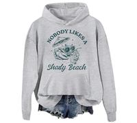 Felpa da spiaggia con cappuccio "Nobody Like A Shady Beach", Grigio-2, M