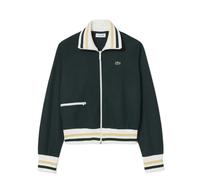 Felpa da tennis da donna Lacoste Zip-Up Stripe Accent - forest green - Verde (XS)
