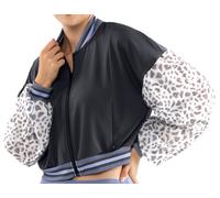 Felpa da tennis da donna Lucky in Love On The Prowl Prowl Cropped Bomber Jacket Women - charcoal - Multicolore (L)