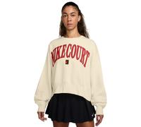 Felpa da tennis da donna Nike Court Phoenix Fleece Oversized Crew-Neck - Beige (S)