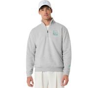 Felpa da tennis da uomo Asics Court Core Graphic Half Zip - heather grey - Grigio (L)