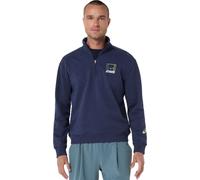 Felpa da tennis da uomo Asics Court Core Graphic Half Zip - midnight heather - Blu (L)