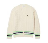 Felpa da tennis da uomo Bluza Lacoste Cable Knit Wool - white/green/navy blue - Bianco (L)