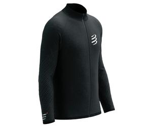 Felpa da tennis da uomo Compressport Seamless Zip Sweatshirt - black - Nero (S)