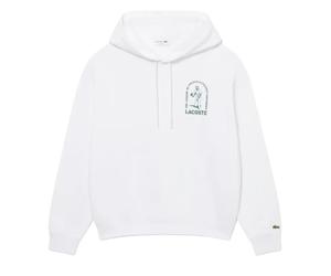 Felpa da tennis da uomo Lacoste Loose Fit Printed - white - Bianco (XL)