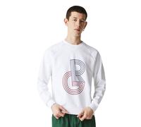 Felpa da tennis da uomo Lacoste Men's SPORT Sweatshirt - white/blue marine - Bianco (M)