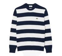 Felpa da tennis da uomo Lacoste Striped Cotton Crew Neck Sailor - navy blue/white - Blu (L)