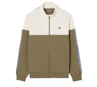 Felpa da tennis da uomo Lacoste Zipped Colour-Block - khaki green/white - Multicolore (M)