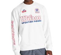 Felpa da tennis da uomo Wilson Playstate Crew - bright white/varsity red - Bianco (L)