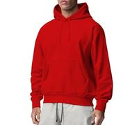 Felpa da uomo a maniche lunghe, con cappuccio largo, tinta unita, casual, confortevole, regolare Pullover di tutti i giorni, alla moda, versatile, classico basic, Rd2, L