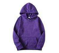 Felpa da uomo a maniche lunghe, felpa con cappuccio casual tinta unita con coulisse e tasca a taglio ampio, pullover chic comodo, classico ogni giorno passa-ovunque con cappuccio a buon mercato