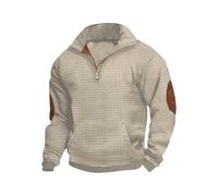 Felpa da uomo a maniche lunghe in pile con cappuccio retrò mezza zip da uomo primavera e autunno collo alto mezza zip felpa con cappuccio tasca moda abbigliamento da lavoro per corsa all'aperto vita