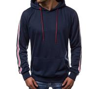 Felpa da uomo casual alla moda tinta unita allentata alla moda a maniche lunghe felpa con cappuccio da uomo pullover slim fit moda casual classico lavoro felpa con cappuccio per uomo UK, Marina