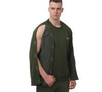 Felpa da Uomo con Apertura Laterale Adattiva | Pullover Facile da Indossare per Comfort Casual e Gentile Recupero Post-Operatorio, Oliva, L