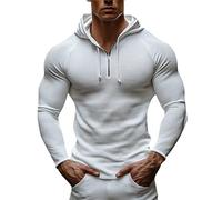 Felpa da uomo con cappuccio a mezza zip leggera da uomo con cappuccio da palestra vestibilità muscolare elegante felpa elasticizzata ad asciugatura rapida t-shirt da golf atletica a maniche lunghe