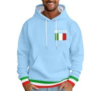 Felpa da uomo con cappuccio, con cappuccio, da uomo, con cappuccio, per Halloween, con scritta "Bloody Letter Print", con cappuccio, per uomo, design grafico, confortevole, casual, Azzurro, L