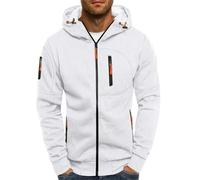 Felpa da uomo con cappuccio, con cappuccio, slim fit, chiusura lampo, felpa con cappuccio, con tasche,lo sport, il fitness, la montagna spesa alla moda con peluche tasche