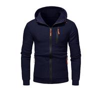 Felpa da Uomo con Cappuccio, con Cappuccio, Slim Fit, Chiusura Lampo, Felpa con Cappuccio, con Tasche, per L'Autunno, Lo Sport, Il Fitness, La Montagna