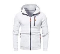 Felpa da Uomo con Cappuccio, con Cappuccio, Slim Fit, Chiusura Lampo, Felpa con Cappuccio, con Tasche, per L'Autunno, Lo Sport, Il Fitness, La Montagna