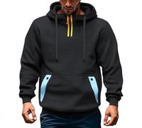 Felpa da uomo con cappuccio da uomo con zip a un quarto di lunghezza, stile vintage, sportiva, casual, cargo, a maniche lunghe, per allenamento, corsa, attiva, tattica, per attività all'aperto, blocco
