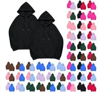 Felpa da uomo con cappuccio di grandi dimensioni, giacca da uomo a mezza stagione, chic, set di 2 felpe casual con cappuccio a maniche lunghe, cappotto tinta unita, cappotti quotidiani, giacca