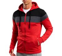 Felpa da uomo con cappuccio e cerniera, a righe colorate | Maglione a maniche lunghe con tasche divise calde invernali casual sportive felpa tuta top abbigliamento sportivo cappotto