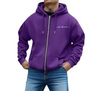 Felpa da uomo con cappuccio e cerniera, in pile, con stampa grafica | Maglione casual a maniche lunghe con tasca divisa calda felpa sportiva invernale tuta top abbigliamento sportivo cappotto